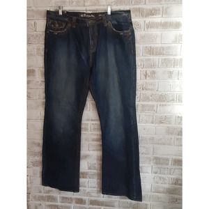 Indian Rock Jeans sz 38/34 Boot Cut Quality Heavily Riveted